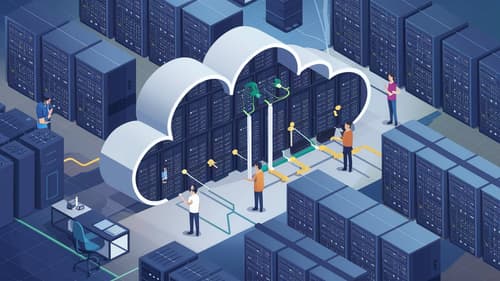 איור פוסט בנושא ההיסטוריה של מחשוב הענן